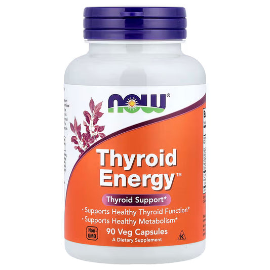 L-Tirosina Thyroid Energy de Now Foods |  Metabolismo energético, síntesis de hormonas tiroideas | 90 Cápsulas Vegetales