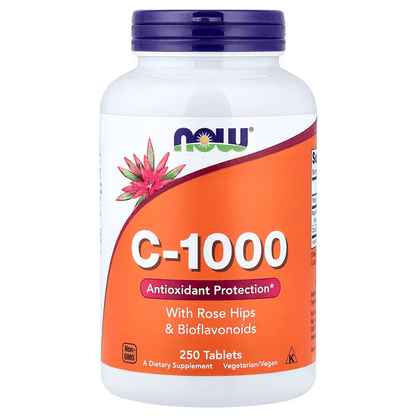 Vitamina C 1000 mg de NOW Foods | Funcionamiento inmunitario, antioxidante  | 250 Tabletas