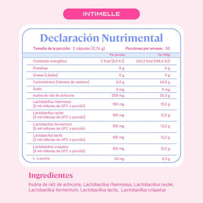Intimelle B-fit Probióticos Femeninos | Bienestar Íntimo y Digestivo | 60 cápsulas