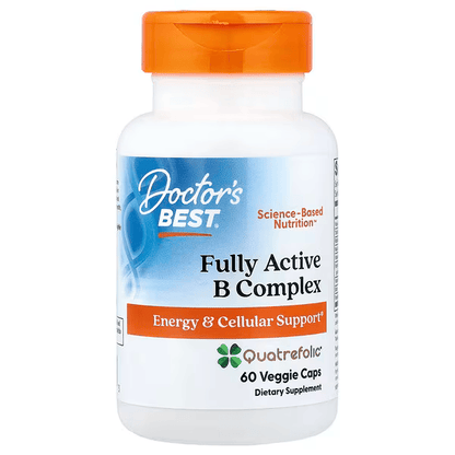 Complejo B Activo Doctor's Best | Producción de energía diaria, bienestar celular | 60 Cápsulas Vegetales