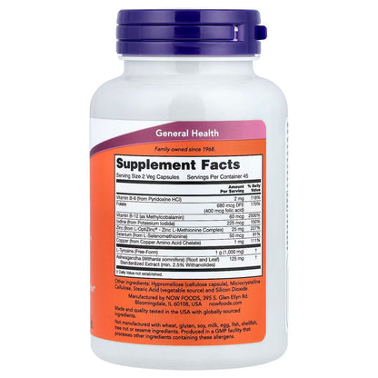 L-Tirosina Thyroid Energy de Now Foods |  Metabolismo energético, síntesis de hormonas tiroideas | 90 Cápsulas Vegetales