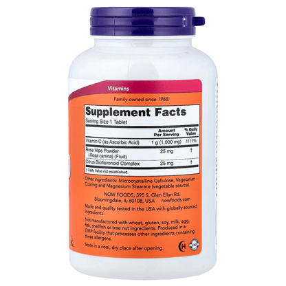 Vitamina C 1000 mg de NOW Foods | Funcionamiento inmunitario, antioxidante  | 250 Tabletas