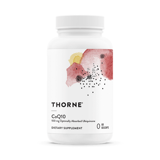 Coenzima Q10 Ubiquinona de óptima absorción 100mg de Thorne | Esencial para la producción de energía celular y la función cardiovascular | 60 cápsulas blandas vegetales