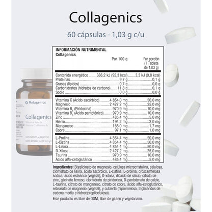 Collagenics | Metagenics  | Soporte para Colágeno, Piel, Articulaciones y Tejido Conectivo | 60 Tabletas