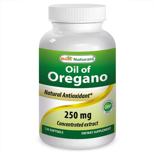 Aceite de Orégano de Best Naturals | Propiedades Antimicrobianas, Antioxidantes y Digestivas | 250 mg 120 Cápsulas Blandas