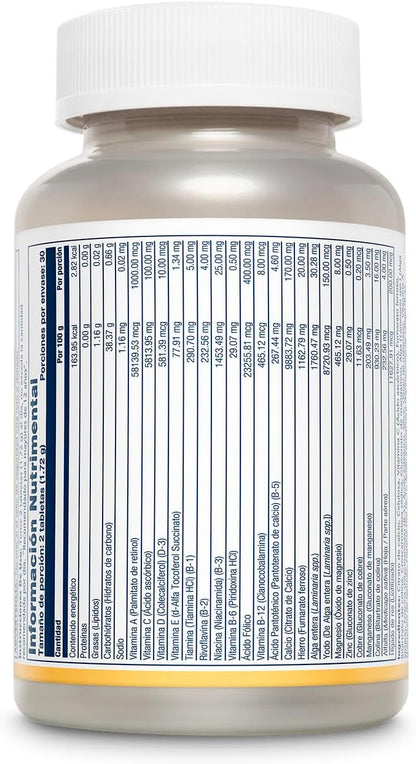 Multivitamínico Daily Multi de Solaray Vitaminas y Minerales | Refuerza el sistema inmunológico, apoya la producción de energía y reduce el cansancio | 60 tabletas