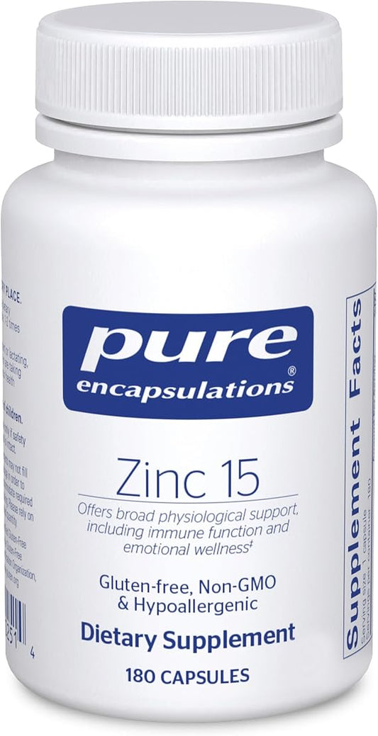 Zinc 15 Pure Encapsulations Picolinato de Zinc 15 mg | Apoyo Inmunológico | 60 cápsulas
