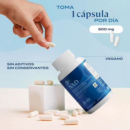 NAD+ 500 mg B-fit | Apoya energía celular, metabolismo | 90 cápsulas