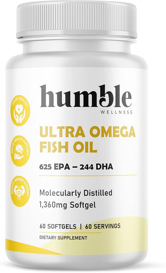 Humble | Ultra Omega 3 EPA + DHA | Apoyar la Función Cognitiva | 60 cápsulas