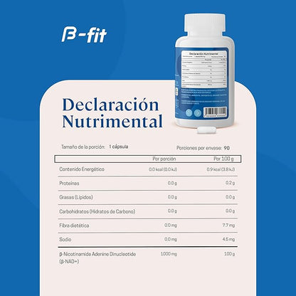 NAD+ 500 mg B-fit | Apoya energía celular, metabolismo | 90 cápsulas
