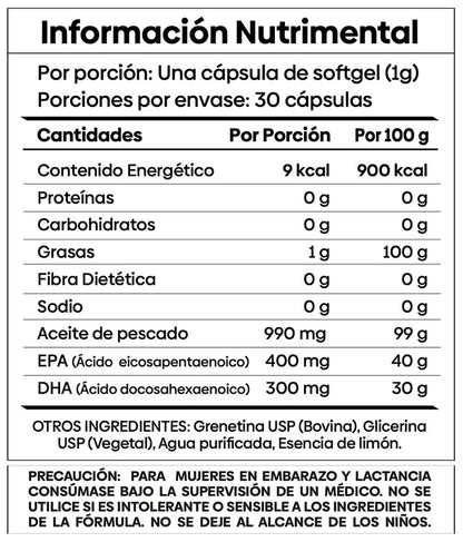 Ultra Omega 3 EPA y DHA de Vida Labs | Apoyo de la Función Cardiovascular y Reduce la Inflamación, Ayudando a Aliviar Dolores y Malestares | 30 Cápsulas Blandas