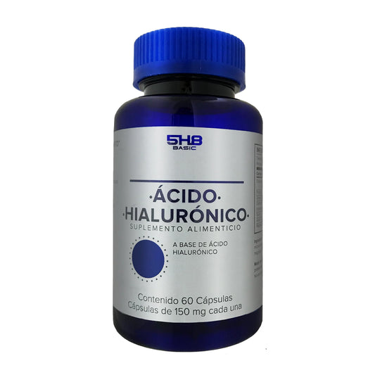 Ácido Hialurónico + Magnesio 300mg por porción de 5H8 Nutrición | Cuidado y Elasticidad de la Piel - Longevidad | 60 Cápsulas Vegetales