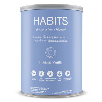 Proteína Vegana con Probióticos Habits | Digestión y Recuperación | Polvos 488 gr