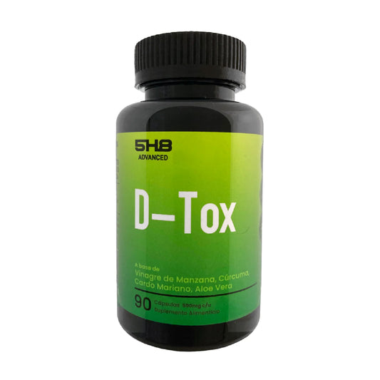 Vinagre de Manzana, Cúrcuma, Cardo Mariano y Aloe Vera DTOX de 5H8 Nutrition | Bienestar Digestivo - Desintoxicación | 90 Cápsulas