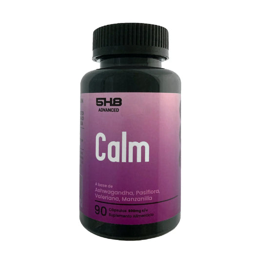 Ashwagandha, Passiflora, Valeriana y Manzanilla 600mg Calm de 5H8 Nutrition | Promueve el buen Sueño y Descanso - Relajación Física y Mental | 90 Cápsulas Vegetales