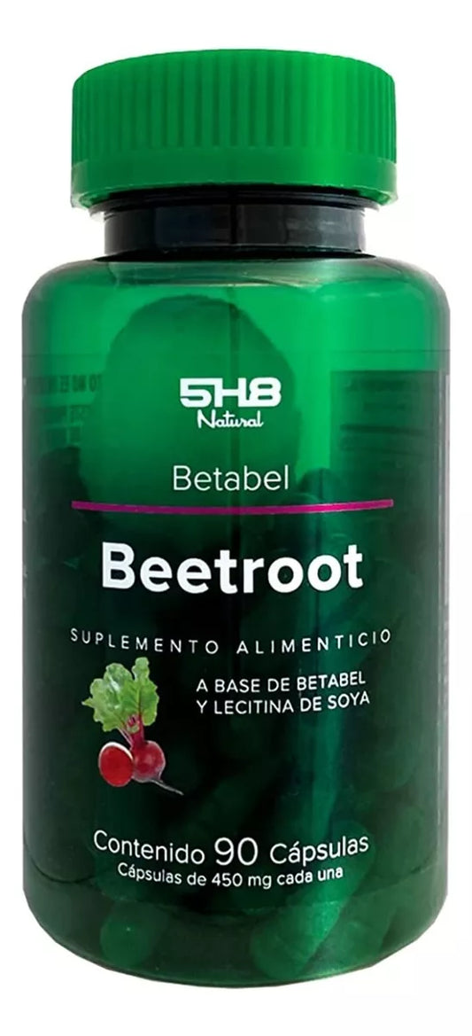 Raíz de Betabel 900mg por porción de 5H8 Nutrition | Apoyo Cardiovascular - Energía | 90 Cápsulas Vegetales