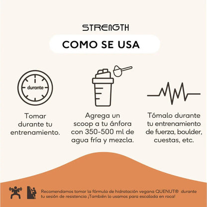 BCAAs + Electrolitos + Antioxidantes de Quenut - Strength | Nutrición Deportiva | Apoyo Muscular - Recuperación | Presentación de 500g en diferentes sabores