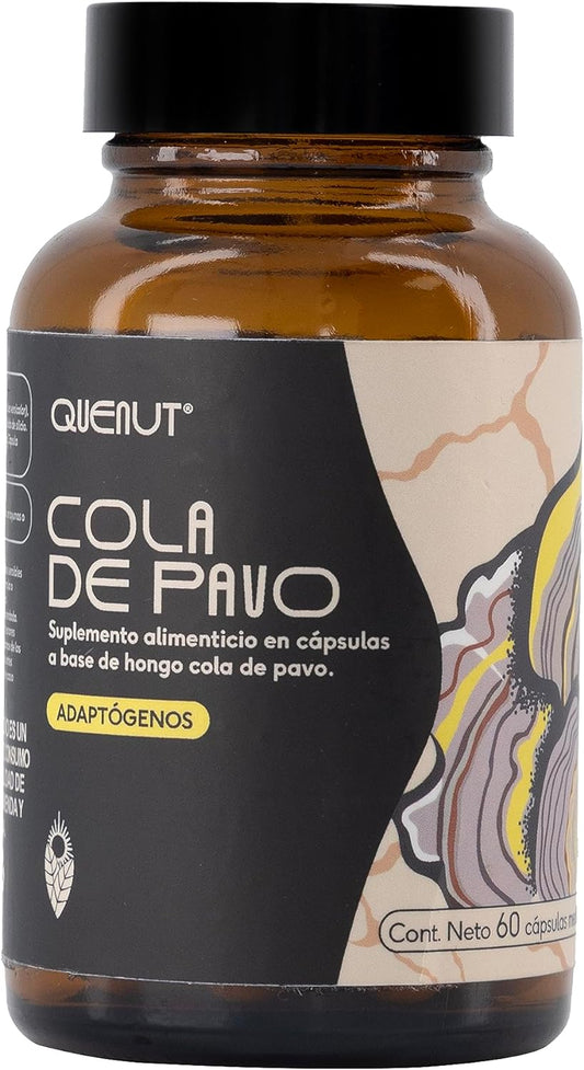 Cola de pavo 450mg - Hongo Adaptógeno de Quenut | Apoyo del sistema Inmune y Soporte Digestivo | 60 cápsulas vegetales