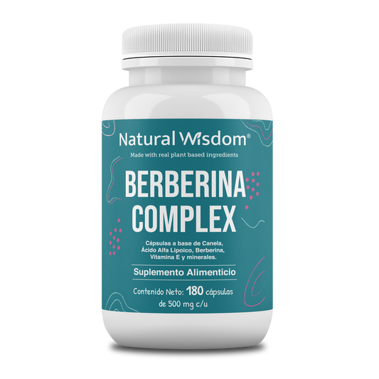 Berberina con Ácido Alfa Lipoico, Canela, Vitamina E y minerales de Natural Wisdom | Apoya la función metabólica y cardiovascular, gracias a sus propiedades antioxidantes | 180 Cápsulas Vegetales