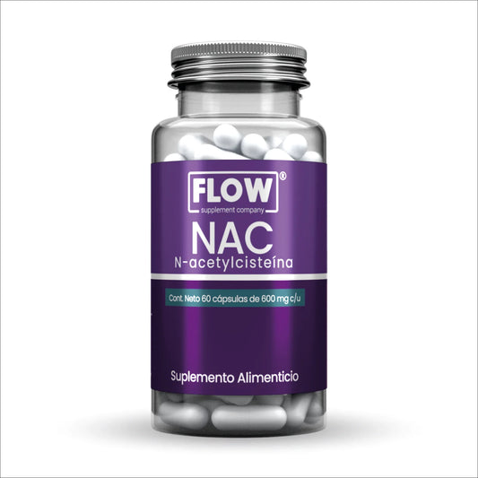 NAC (N-Acetil-L-Cisteína) 600mg de Flow Supplement | Antioxidante, que ayuda en la desintoxicación del hígado | 60 cápsulas vegetales