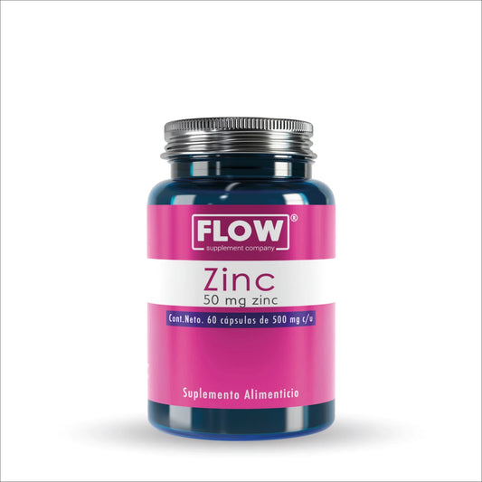 ZINC 500mg de Flow Supplement | Apoyo de la función cardiovascular y del sistema inmune | 60 cápsulas vegetales