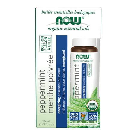 Aceite esencial de menta orgánica de Now Roll-On | Bienestar y energía | 10 ml