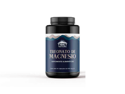 Treonato de magnesio + Colágeno hidrolizado + BCAAS 1000mg por porción de Tibet Natura |  Diseñado para apoyar la función cerebral y cognitiva, aliviando el estrés y ansiedad |  60 cápsulas vegetales