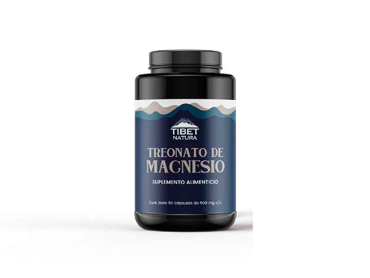 Treonato de magnesio + Colágeno hidrolizado + BCAAS 1000mg por porción de Tibet Natura |  Diseñado para apoyar la función cerebral y cognitiva, aliviando el estrés y ansiedad |  60 cápsulas vegetales