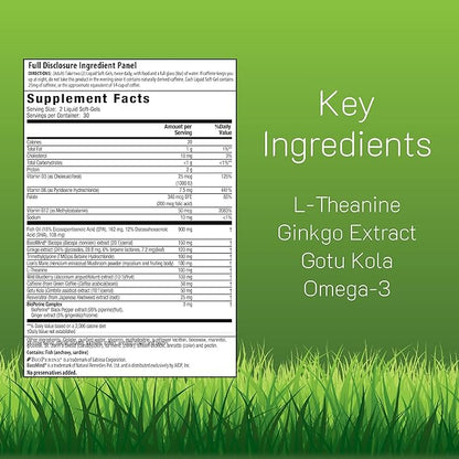 Healthy Brain All-Day Focus con Ginkgo Biloba de Irwin Naturals | Apoya la memoria y la claridad mental | 60 cápsulas