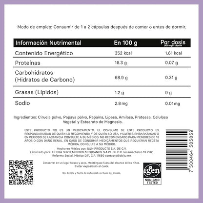 Enzimas Digestivas Ciruela y Papaya Happibelly 05 ABITÜ | Bienestar Digestivo Diario | 30 Cápsulas Veganas