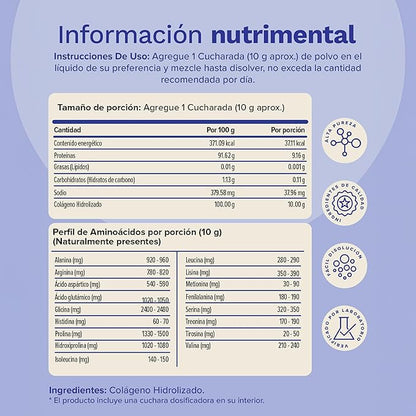 Collagen Peptides de Nutravia | Piel Radiante y Articulaciones Flexibles | Polvos 300 grs