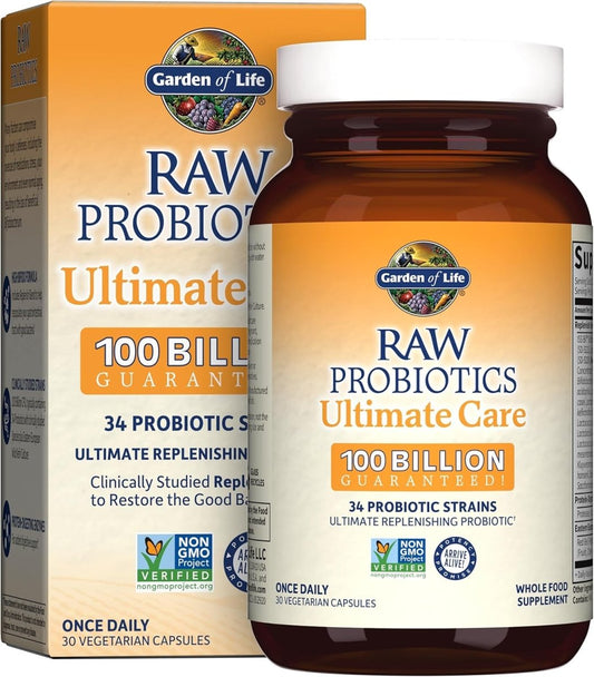 Probióticos RAW Ultimate Care 100 Billion UFC de Garden of Life | 30 Cápsulas Vegetarianas