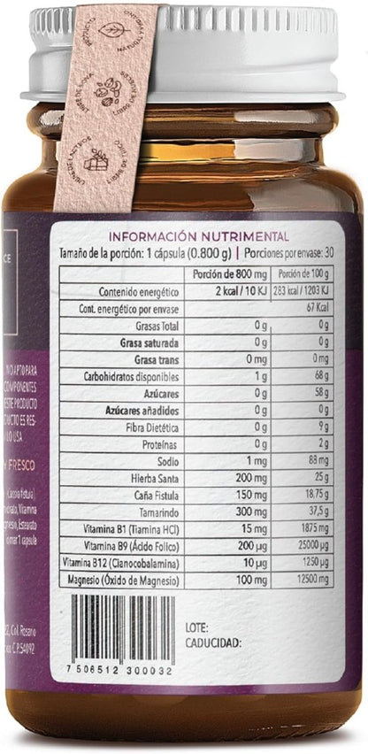 Óxido de Magnesio, Vitaminas del complejo B + Hierbas Fri de Tiba Salud | Bienestar digestivo, que contribuye a aliviar el estreñimiento | 30 Cápsulas Vegetales