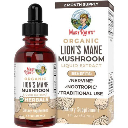 Extracto Líquido Orgánico de Melena de Leon de MaryRuth’s | Apoya el equilibrio y bienestar del sistema nervioso | 30 ml