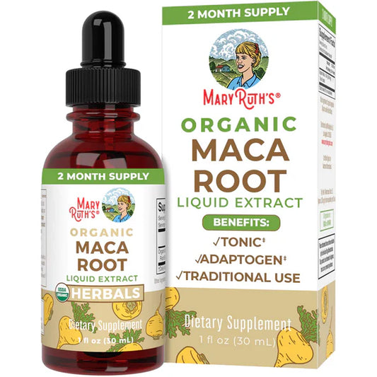 Raíz de Maca Orgánica 590 mg de Mary Ruth's | Propiedades adaptógenas que ayudan a equilibrar las hormonas, aumentar la libido y la función sexual | Gotero de 30ml -60 Servicios