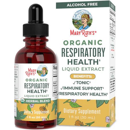 Extracto de gordolobo, raíz de malvavisco, baya de saúco europeo, cáscara de naranja y flor de caléndula de MaryRuth’s | Soporte respiratorio| 30 ml