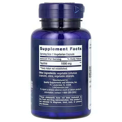 Taurina 1000mg de Life Extension | Apoya la función Cardiovascular y el equilibrio electrolítico | 90 cápsulas vegetarianas
