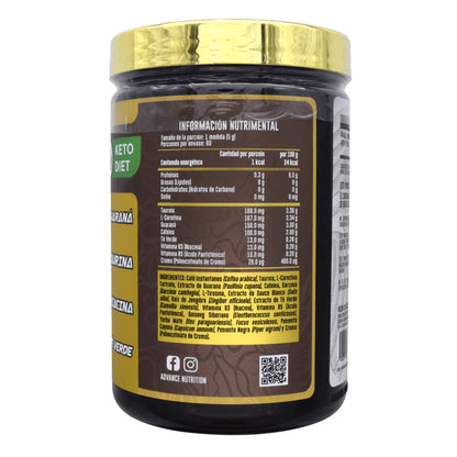 Café Fit de Advance Labs Nutrition | Café Energético y Pre-entreno, con Taurina, L-Carnitina y Té Verde, Efecto Termogénico | 300g, 60 porciones