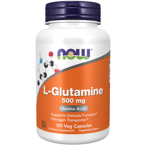 L-Glutamina 500 mg de NOW Foods | Apoyo a Función Inmune | 120 Cápsulas Vegetales