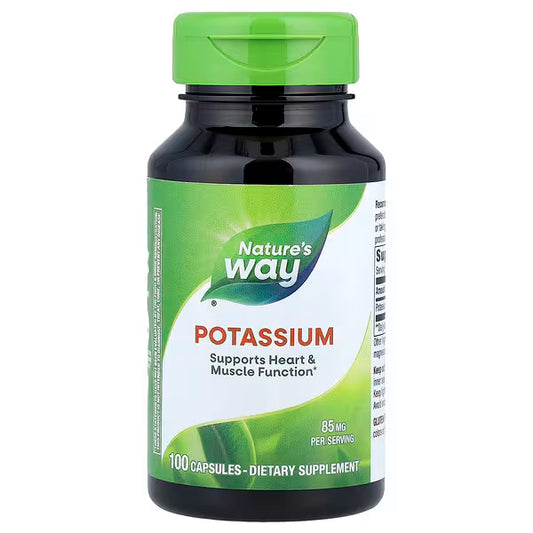 Potasio 99mg de Nature's Way  | Apoyo Cardiovascular y Metabólico | 100 cápsulas veganas