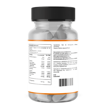 Ashwagandha Optimizada de Briah 500 mg por porción | Bienestar Emocional | 60 cápsulas