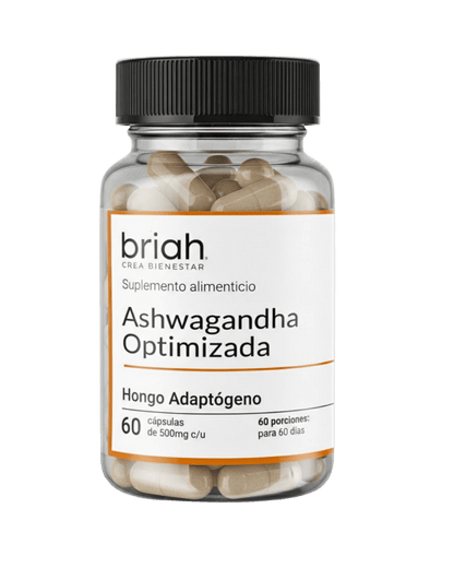 Ashwagandha Optimizada de Briah 500 mg por porción | Bienestar Emocional | 60 cápsulas
