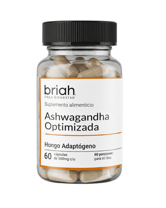 Ashwagandha Optimizada de Briah 500 mg por porción | Bienestar Emocional | 60 cápsulas