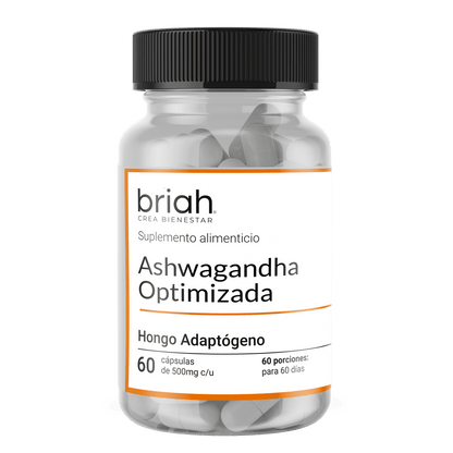 Ashwagandha Optimizada de Briah 500 mg por porción | Bienestar Emocional | 60 cápsulas