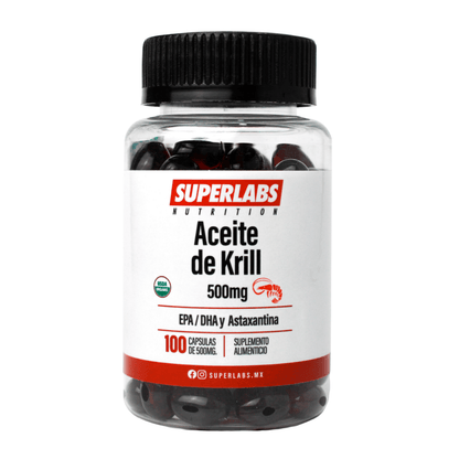 Aceite de krill Superlabs 500 mg con EPA DHA | Contribuye al equilibrio metabólico | 100 cápsulas