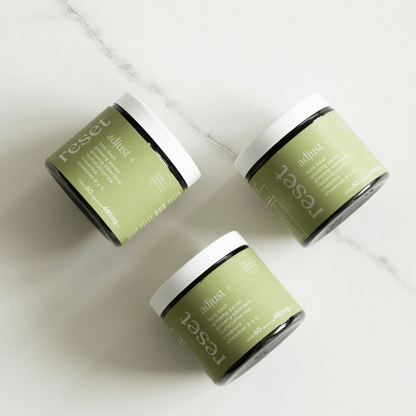 L-Teanina y Ginseng, Adjust+ de Reset | Apoya el manejo del estrés y la calma mental | 60 cápsulas