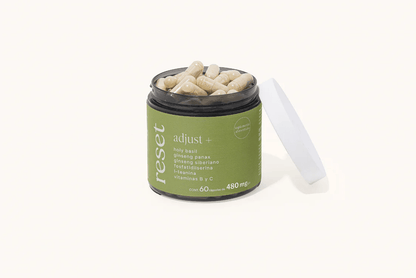 L-Teanina y Ginseng, Adjust+ de Reset | Apoya el manejo del estrés y la calma mental | 60 cápsulas