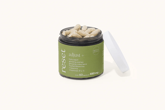 L-Teanina y Ginseng, Adjust+ de Reset | Apoya el manejo del estrés y la calma mental | 60 cápsulas