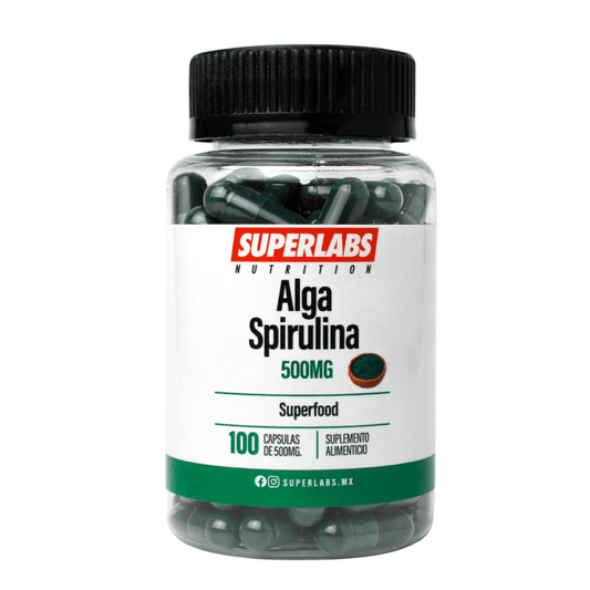 Alga Spirulina 500 mg Superlabs | Contribuye al bienestar general |  100 cápsulas