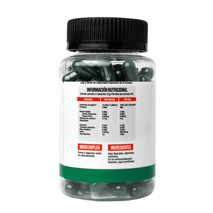 Alga Spirulina 500 mg Superlabs | Contribuye al bienestar general |  100 cápsulas